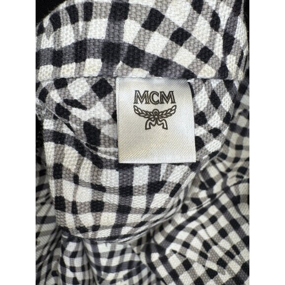 MCM Black Visetos Anya Tote Shoulder Bag Top Zip Carryall - Picture 11 of 12